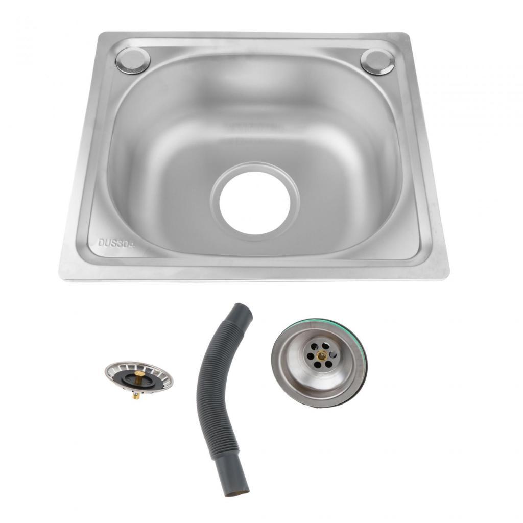 Commercial Kitchen Taps - 排水口付きキッチンシンクセット、ストレーナーホース付き、深型シンク、トイレ、洗面所、ダイニングルーム、レストラン用のシングルボウルキッチンシンク