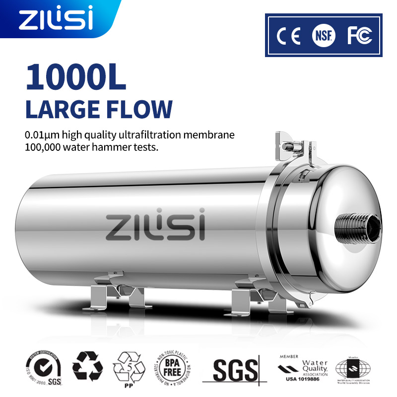 Commercial Kitchen Water Filter - 再利用可能なPVDF水フィルターシステム、高流量、商業用、家庭用、キッチン飲料用、ストレートUFフィルター、耐用年数は5年以上、1000L