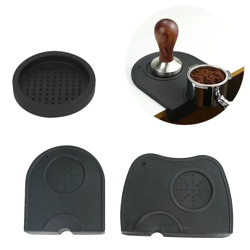 Commercial Kitchen Setup - コーヒーパウダーパッド滑り止めシリコンタンピングステーションエスプレッソマット家庭用カフェバリスタツールブラックアクセサリーキッチン用品