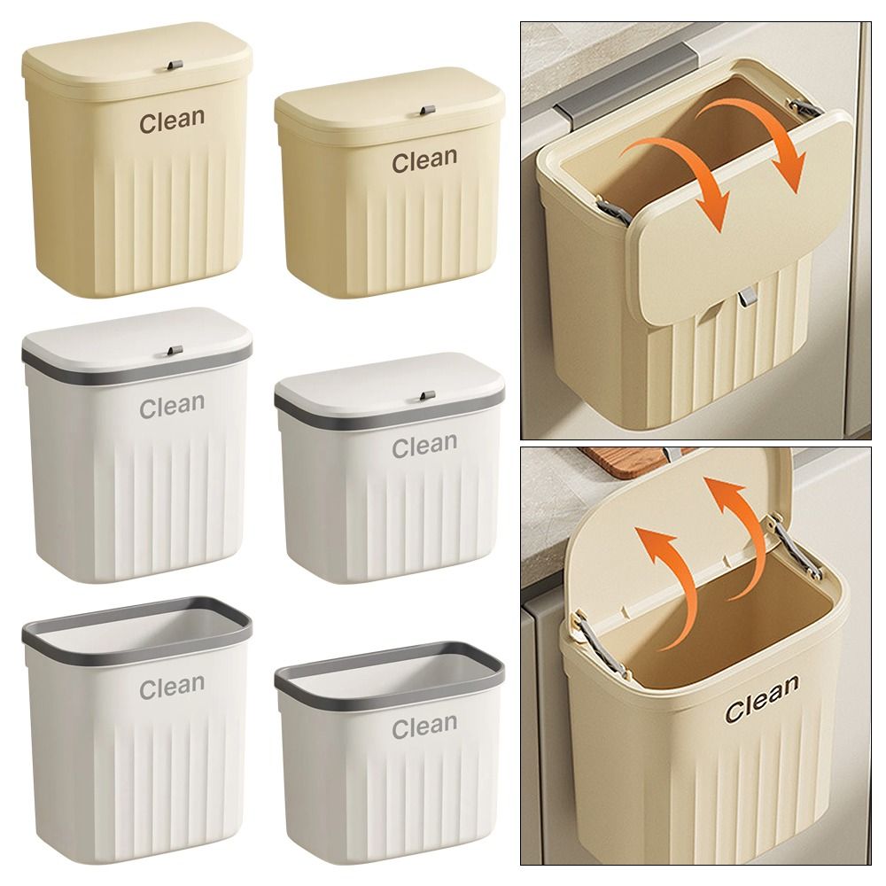 Commercial Kitchen Bin - 1個入り 耐久性のあるキャビネットコンポストゴミ箱 壁掛け式 シンク下ゴミ箱 蓋付き吊り下げ式 キッチンゴミ箱