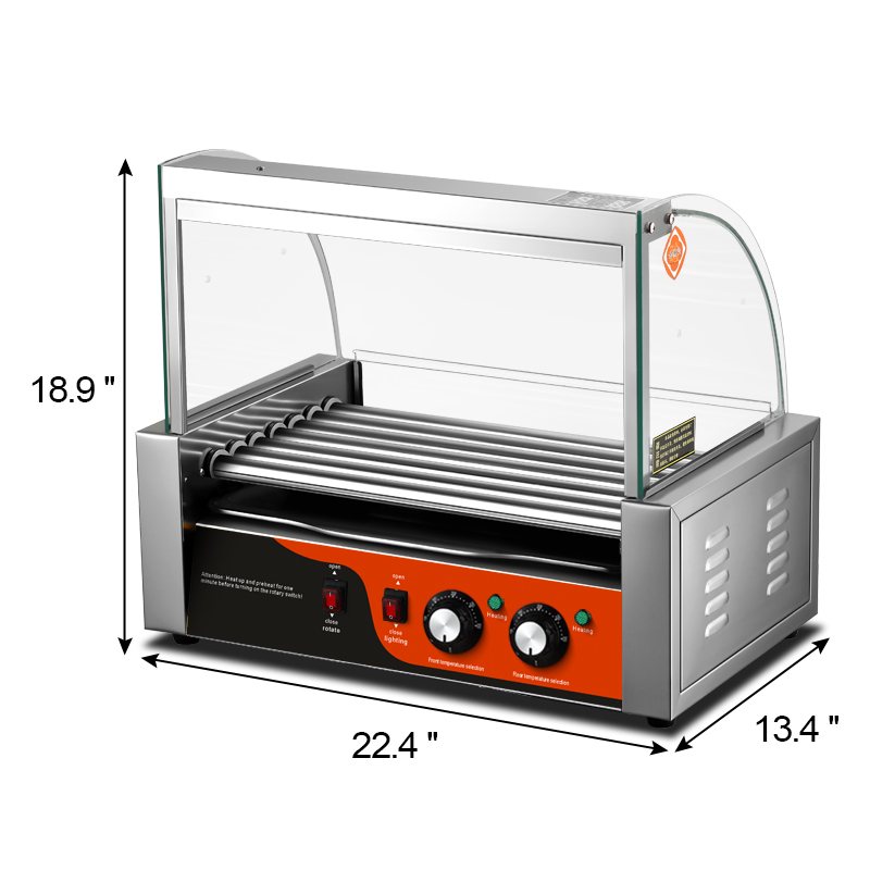 Commercial Kitchen Usa - 業務用電気ステンレス製ホットドッグ＆ソーセージグリルマシン7ローラーキッチンオーブン