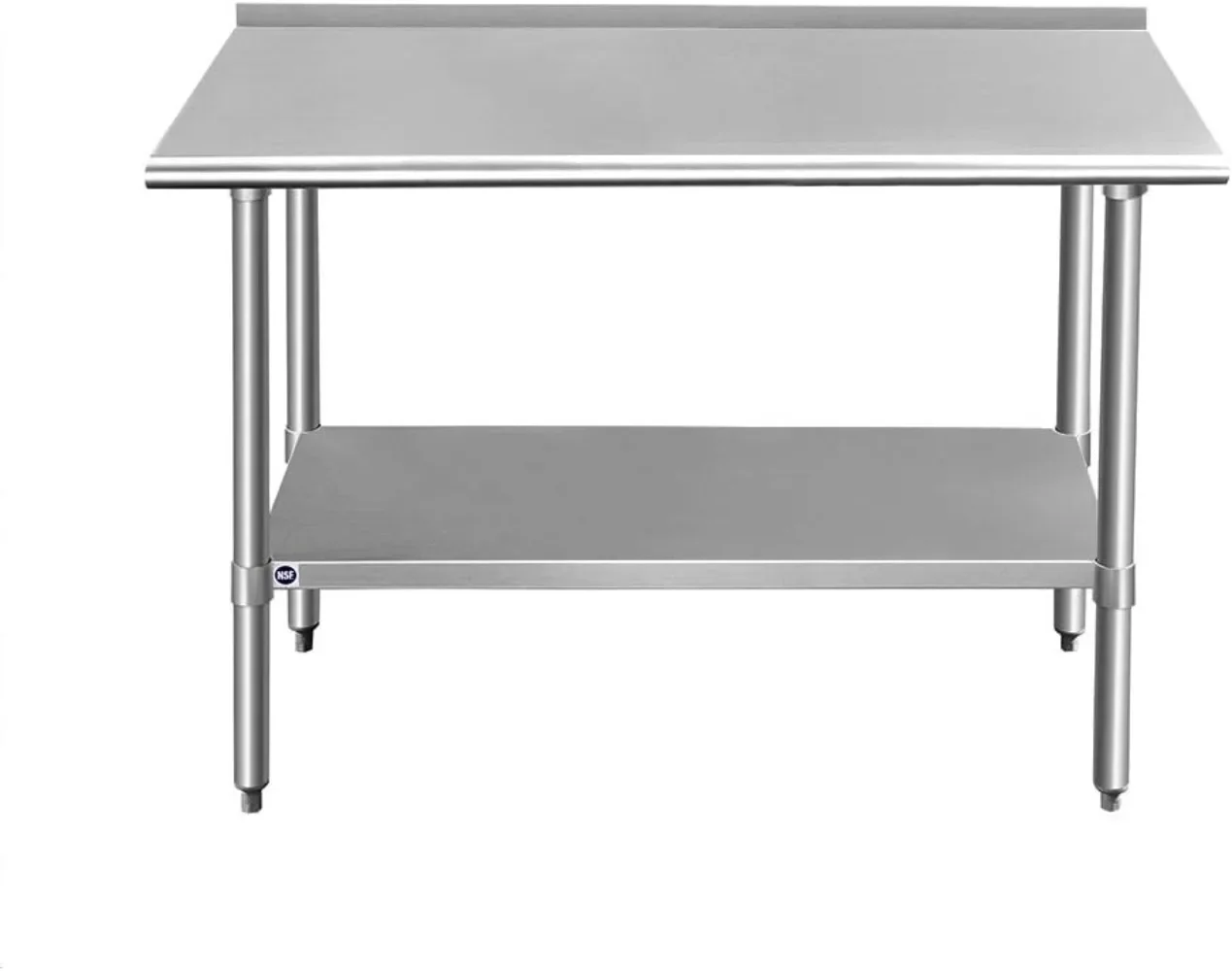 Commercial Kitchen Backsplash - # ステンレス製テーブル、準備・作業用、バックスプラッシュ付き、48x24インチ、NSF認証メタル業務用キッチンテーブル