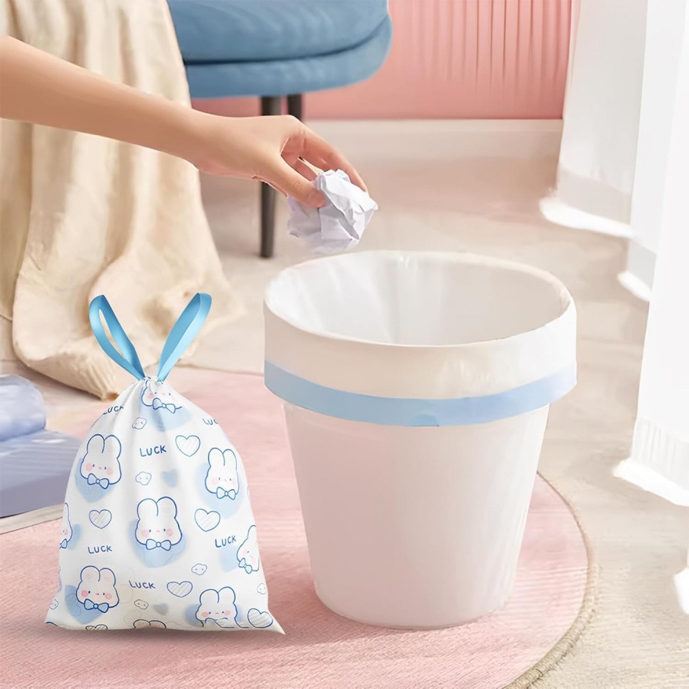 1パック100枚入り キュートなラッキーラビット柄の巾着式ゴ - Commercial Kitchen Bin のレビューと価格