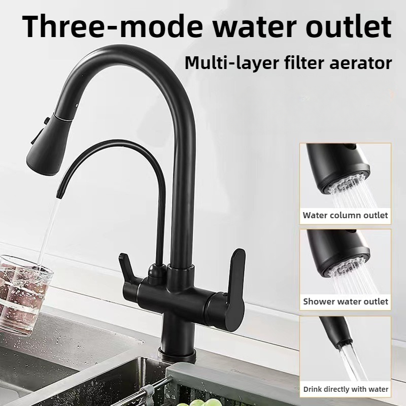 業務用キッチン蛇口、デュアル機能プルダウンスプレーヤー付き、 - Commercial Kitchen Water Filter のレビューと価格