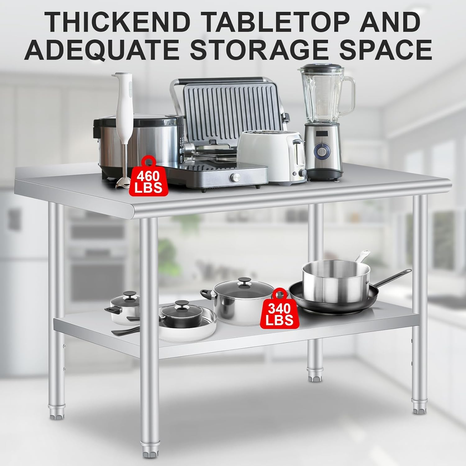 60 x 24インチのステンレス製調理台（バックパネル付き） - Commercial Kitchen Backsplash のレビューと価格