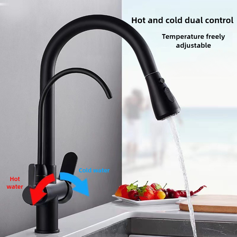 業務用キッチン水栓、デュアル機能プルダウンスプレー付き、3  - Commercial Kitchen Water Filter のレビューと価格