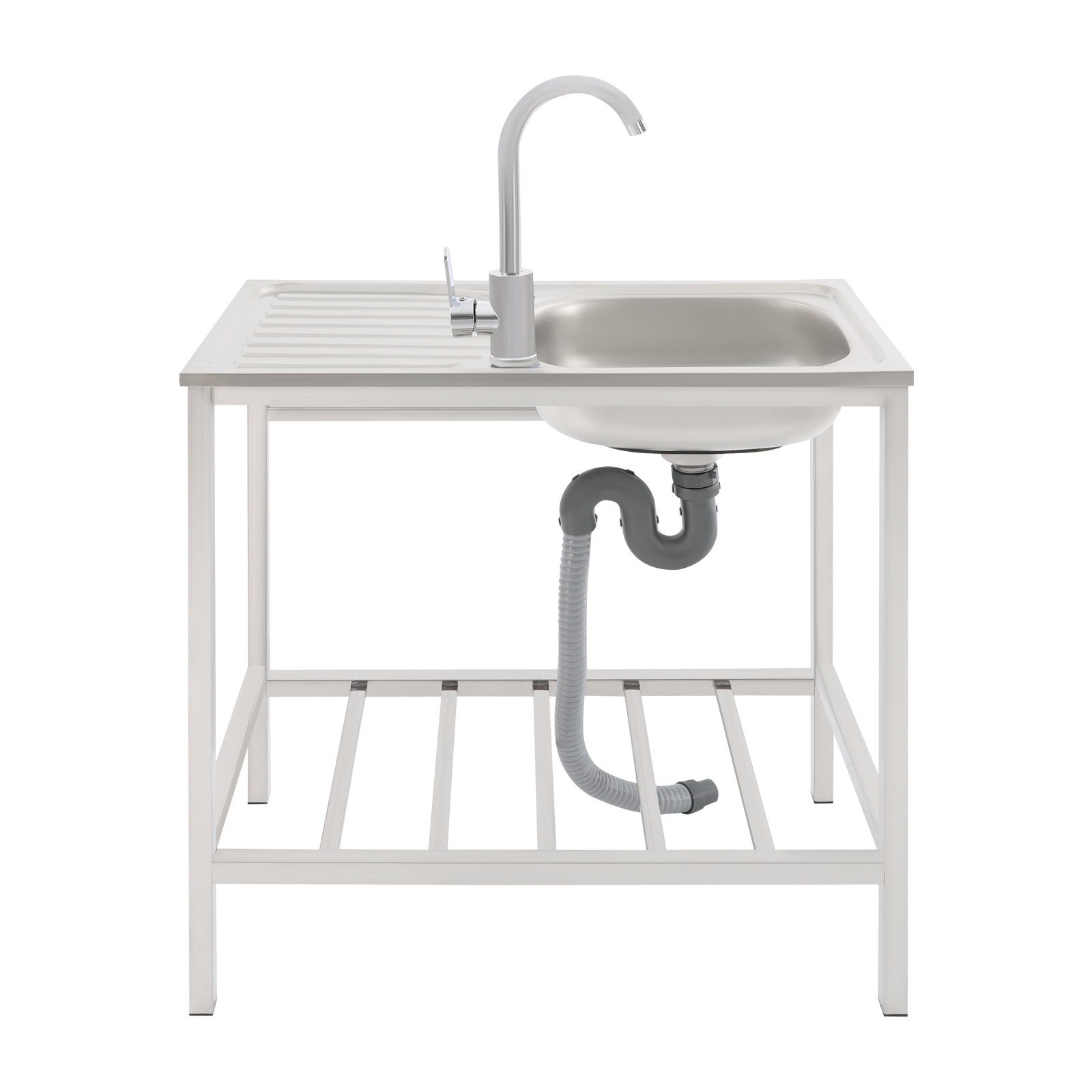 75×40×75cm業務用シンク、操作用カウンタートップと棚 - Commercial Kitchen Taps のレビューと価格