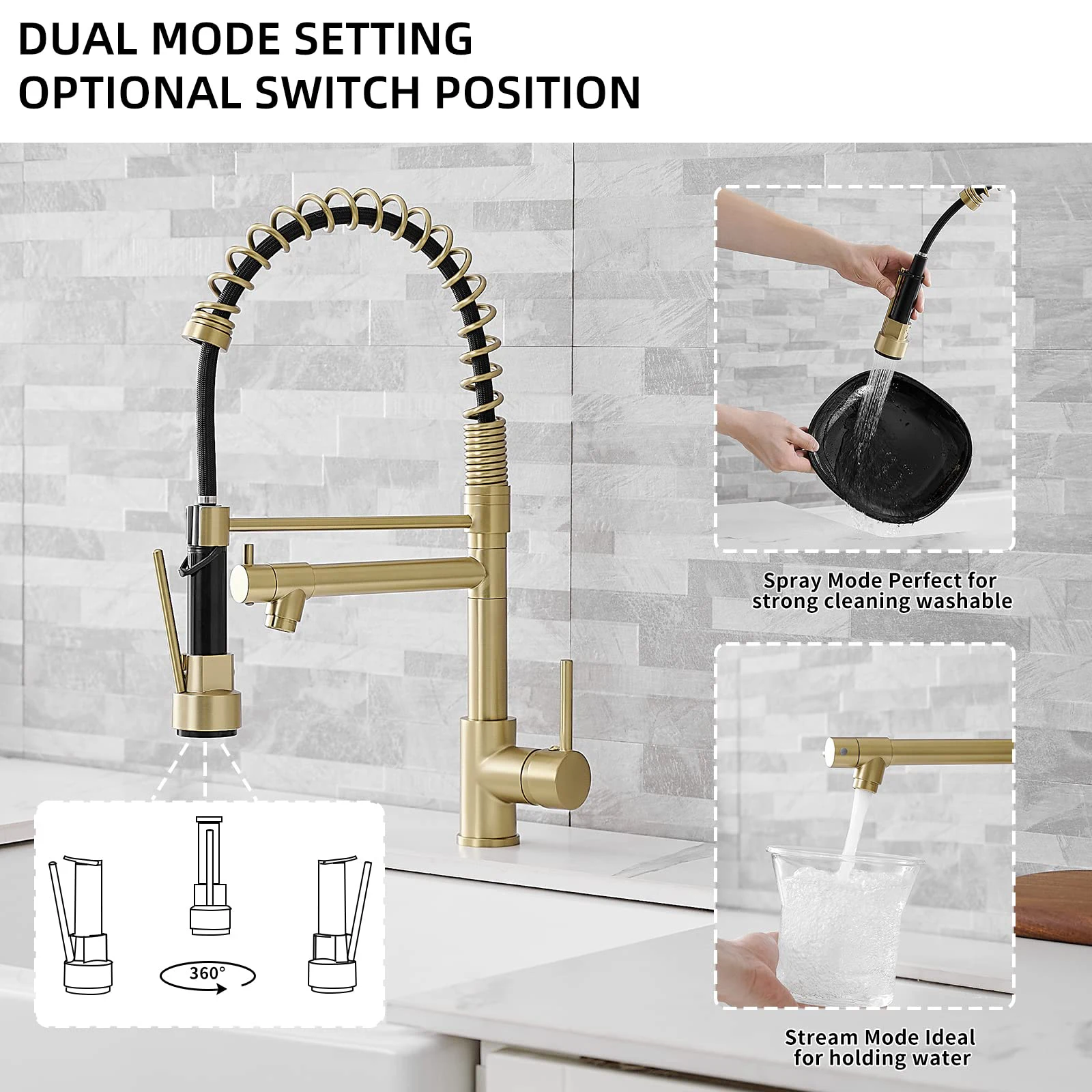 フレキシブルキッチン蛇口 プルダウンスプレーヤー付き 業務用 - Commercial Kitchen Taps のレビューと価格