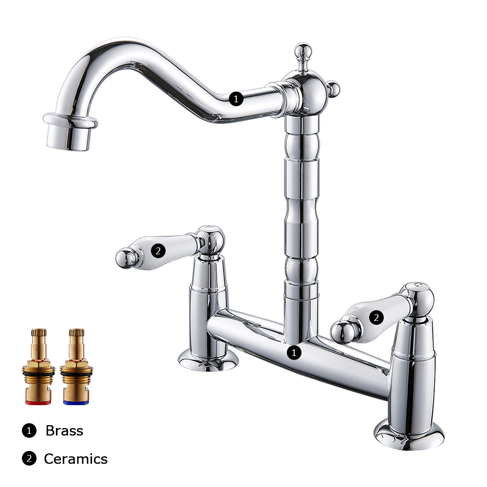 キッチン用セラミックハンドルの蛇口,ヨーロピアンスタイル,真 - Commercial Kitchen Taps のレビューと価格