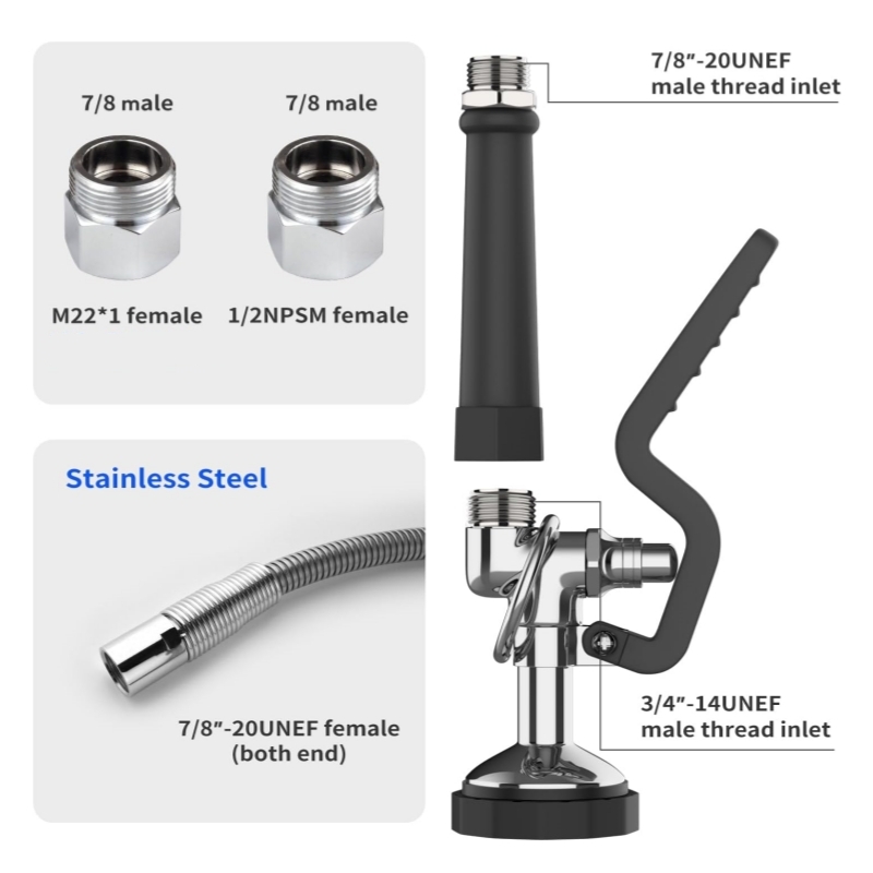 ステンレス鋼のハンドホース,野菜のスプレー,人間工学に基づい - Commercial Kitchen Taps のレビューと価格