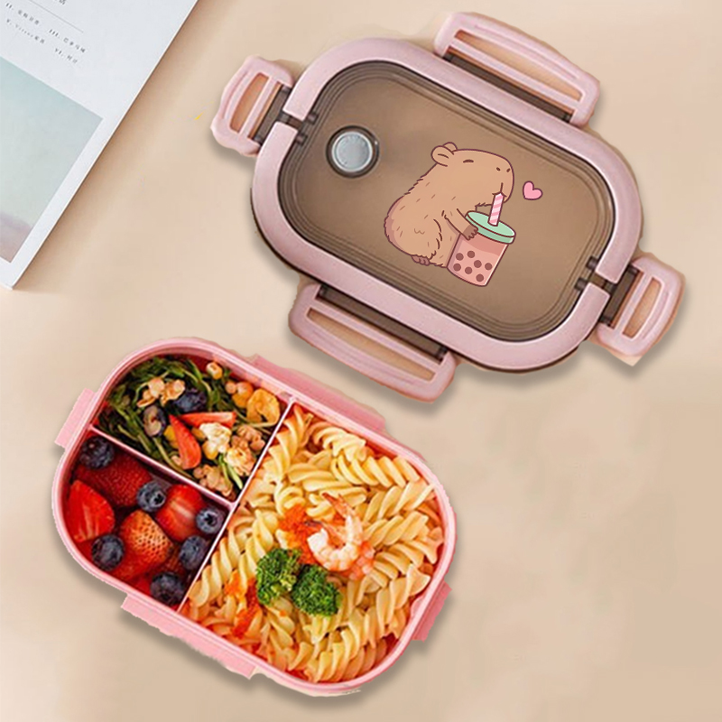 カピバラ弁当箱アニメ動物プリント食品保存容器子供学校ピクニッ - Commercial Kitchen Setup のレビューと価格