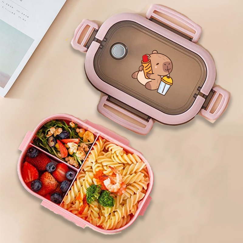 カピバラ弁当箱アニメ動物プリント食品保存容器子供学校ピクニッ - Commercial Kitchen Setup のレビューと価格