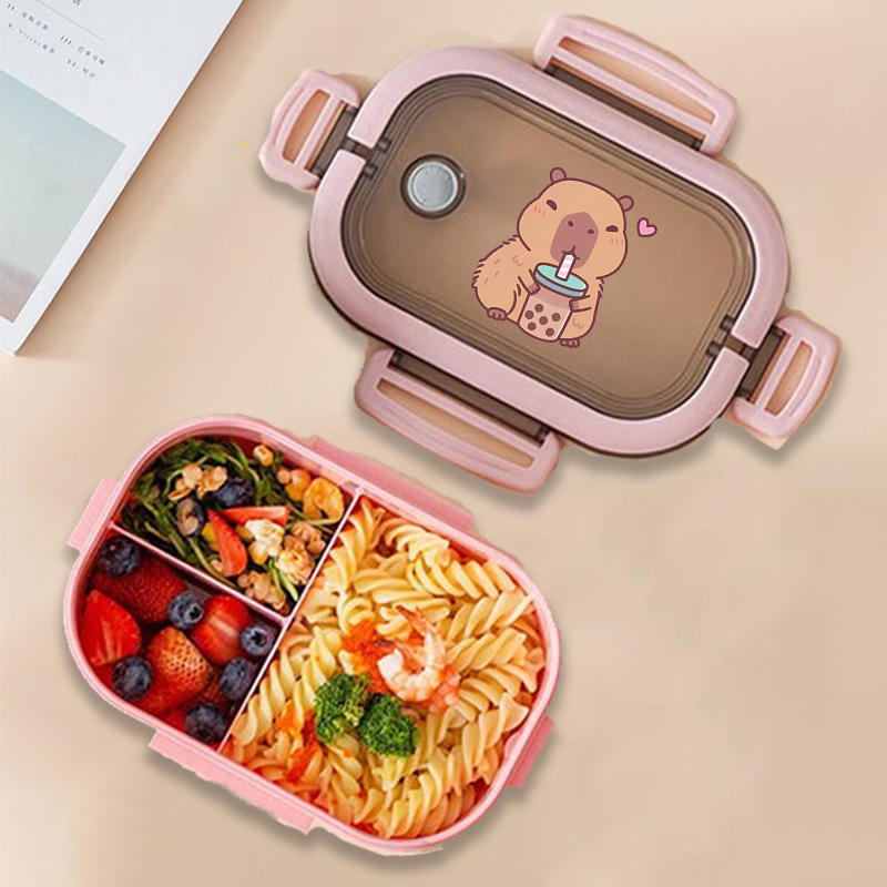 カピバラ弁当箱アニメ動物プリント食品保存容器子供学校ピクニッ - Commercial Kitchen Setup のレビューと価格