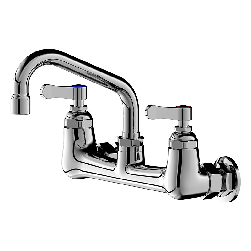 ダブルホール壁取り付け混合蛇口 - スイングノズルとスイベル - Commercial Kitchen Taps のレビューと価格