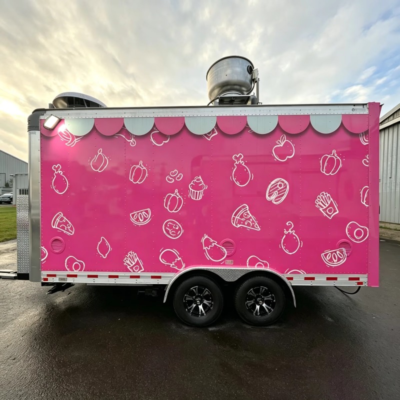 カスタムポータブルフードトラックカート（車輪付き）商業用モバ - Commercial Kitchen Vendor のレビューと価格