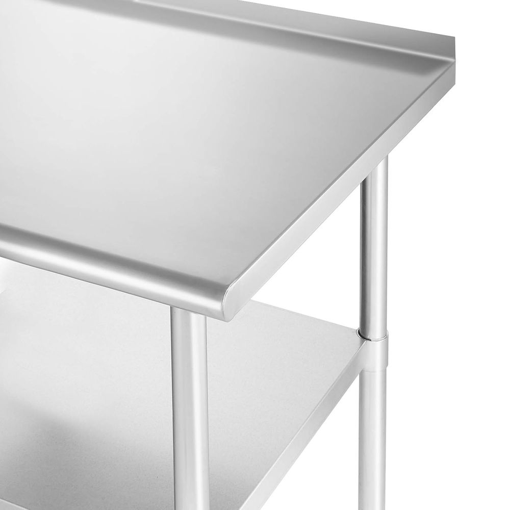ステンレス製キッチン調理台 72 x 30インチ、バックガー - Commercial Kitchen Backsplash のレビューと価格