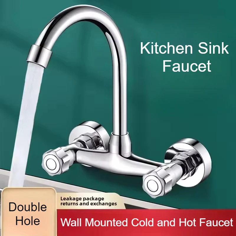 壁掛け式キッチンミキサータップ,ダブルハンドル,温水および冷 - Commercial Kitchen Taps のレビューと価格