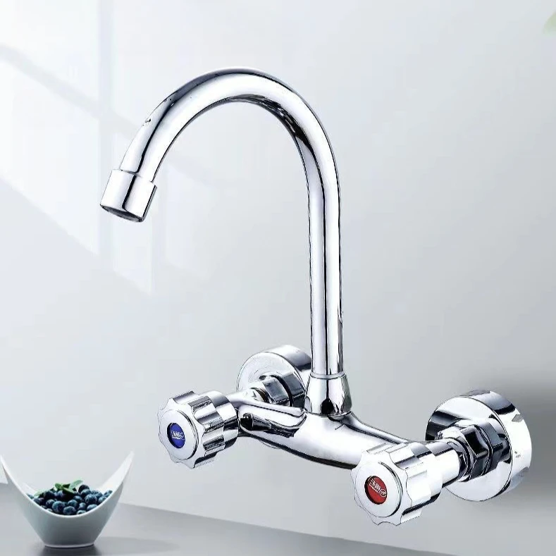 壁掛け式キッチンミキサータップ,ダブルハンドル,温水および冷 - Commercial Kitchen Taps のレビューと価格