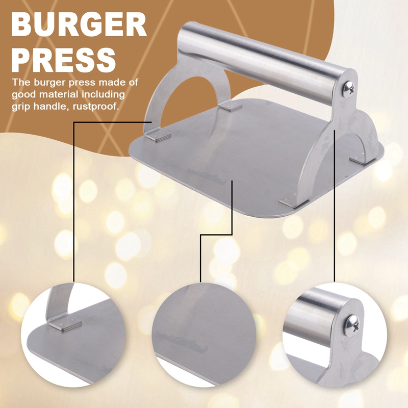 キッチンステンレススチールステーキウェイト/ハンドル付きベー - Commercial Kitchen Usa のレビューと価格