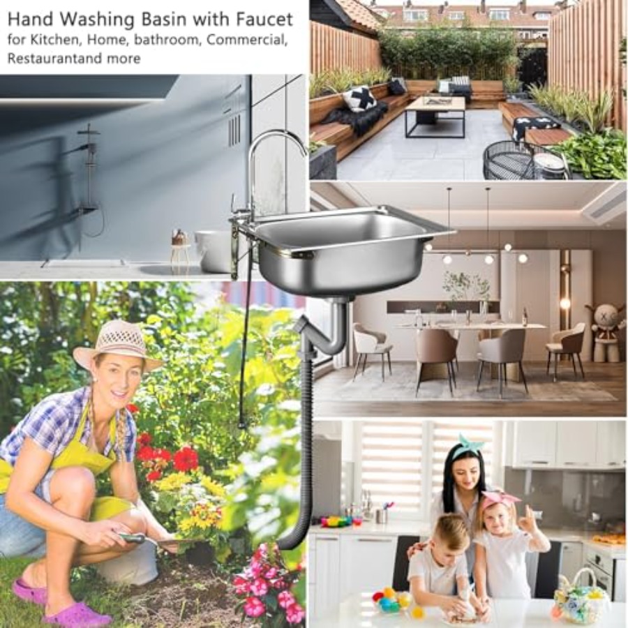 業務用壁掛けステンレス製手洗いステーション（キッチン、バー、 - Commercial Kitchen Usa のレビューと価格