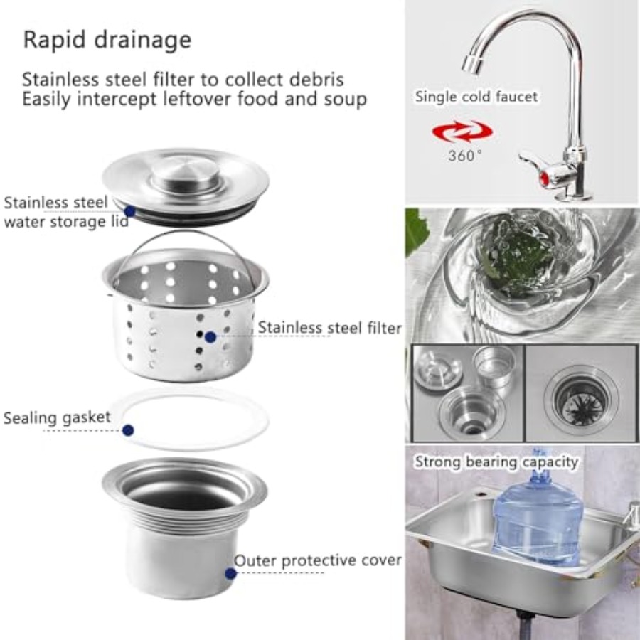 業務用壁掛けステンレス製手洗いステーション（キッチン、バー、 - Commercial Kitchen Usa のレビューと価格